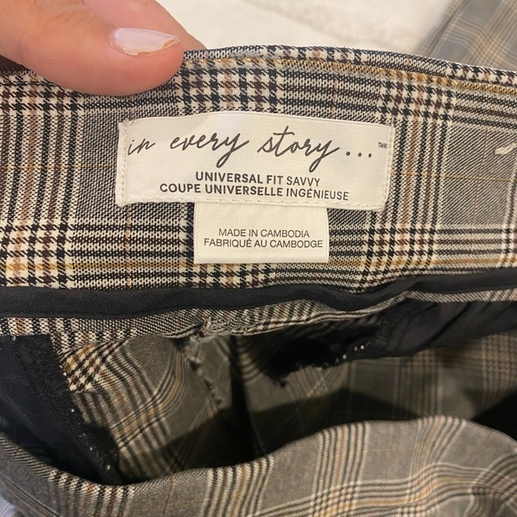 Pennington’s Plus Grey Plaid Straight Leg Pants Size 26 - Picture 3 of 7